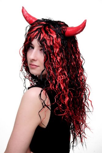 wig-me-up-4044-p103-13-teufelin-per-cke-lang-lockig-rot-schwarz-mit-h-rnern image 6