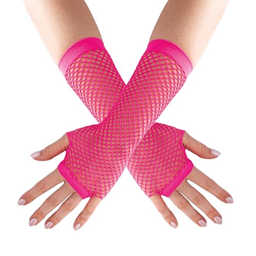 ptit-clown-fingerlose-netzhandschuhe-lang-neon-rosa-erwachsene image 6