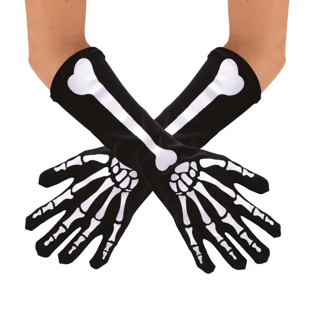 p-tit-clown-skeletthandschuhe-schwarz-37-cm-einheitsgr-e-erwachsene image 1