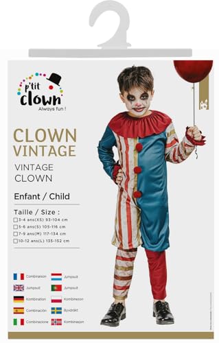 p-tit-clown-clown-kost-m-f-r-kinder-10-12-jahre-wei-blau-rot image 7