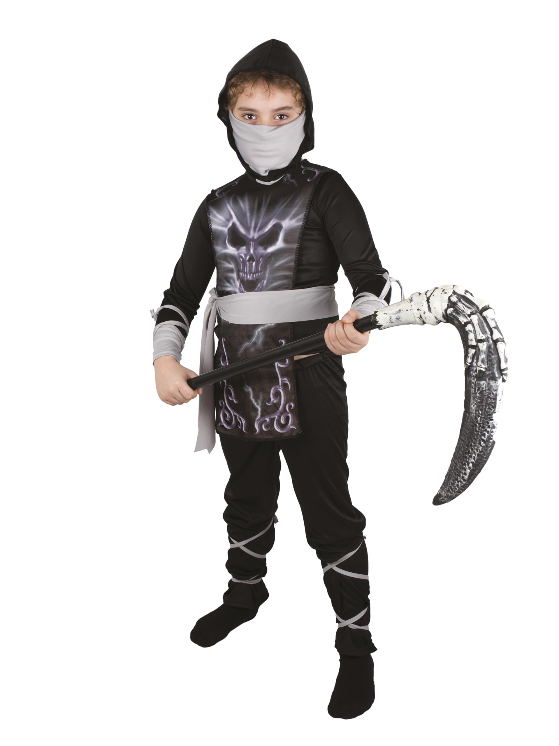 p-tit-clown-ninja-skelett-kinderkost-m-mit-maske-und-g-rtel image 2