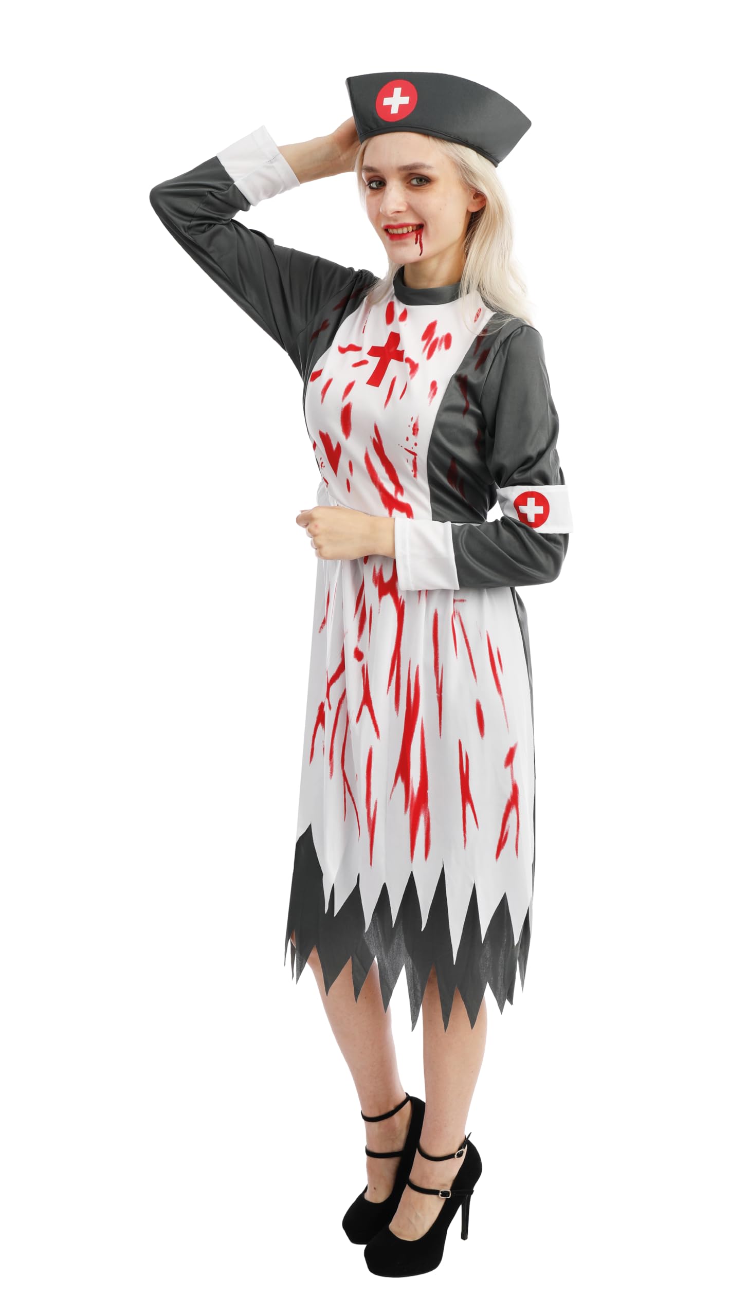 p-tit-clown-blutiges-krankenschwester-kost-m-damen-kleid-haarreif image 2