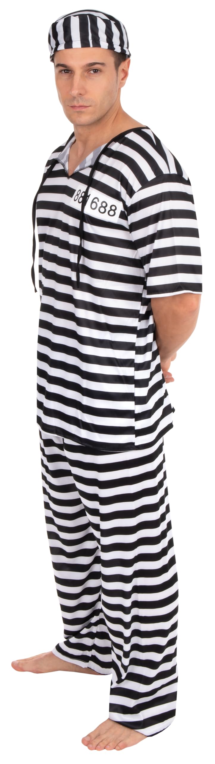 p-tit-clown-str-fling-gefangenen-kost-m-schwarz-wei-gestreift-polyester image 2