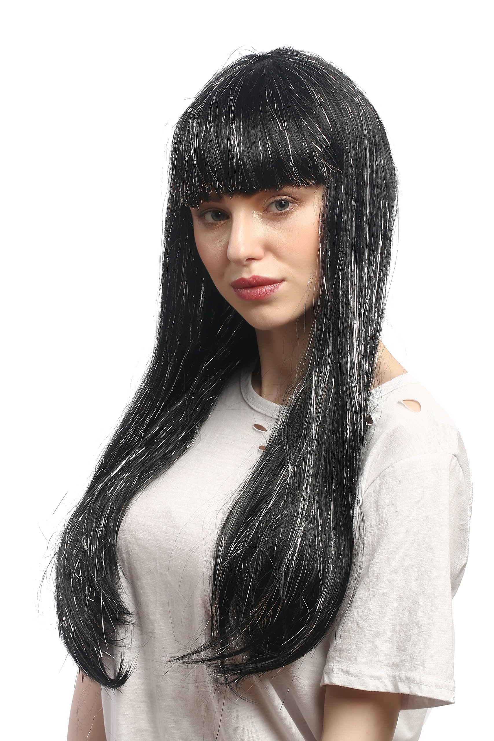 wig-me-up-90799-za103-silver-damenper-cke-schwarz-mit-pony-und-silber-glitter-55 image 2