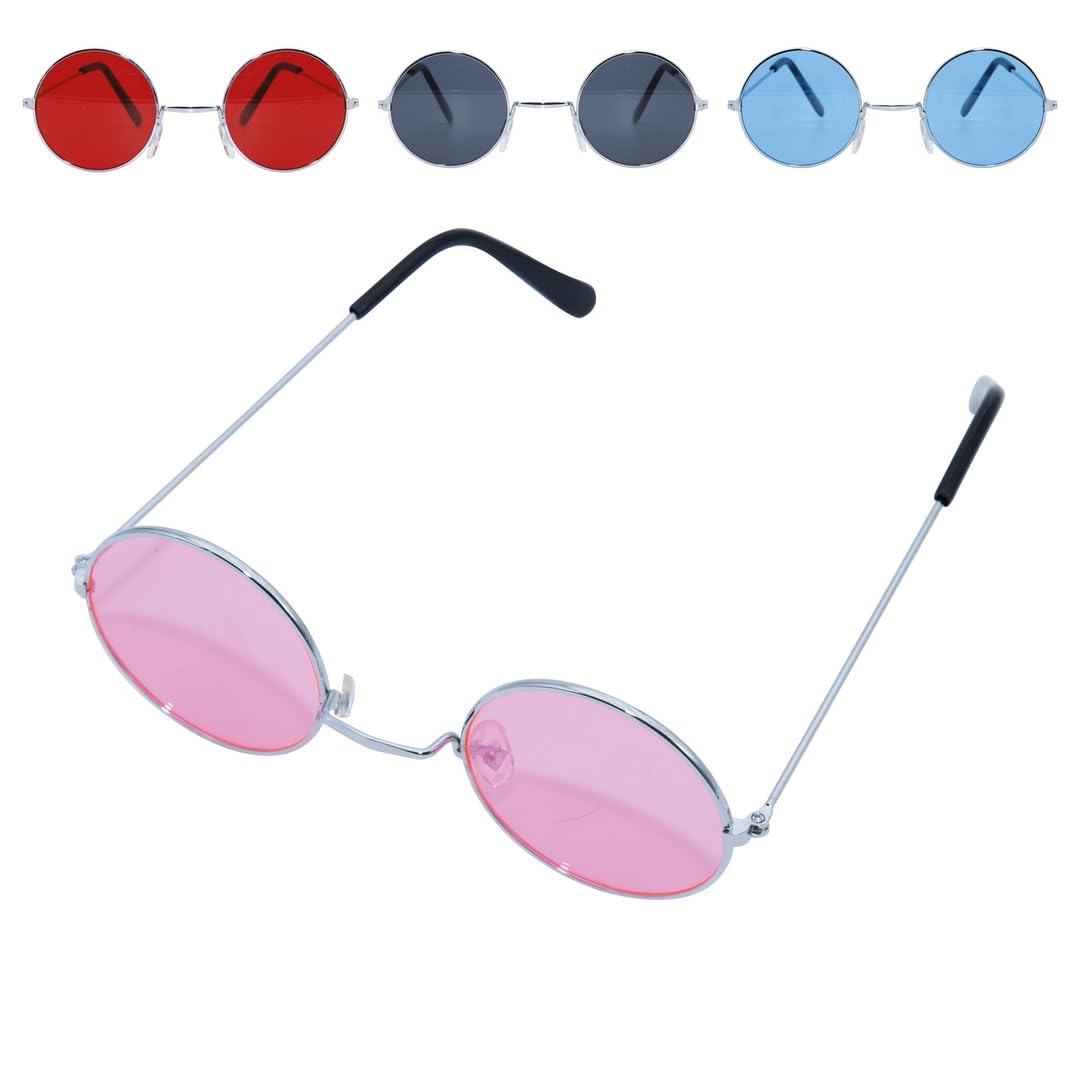 p-tit-clown-10801-metall-brille-rund-hippie-kost-m-brille-ohne-gl-ser-farbauswah image 2