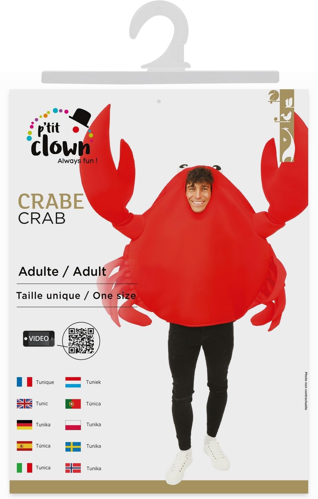 ptit-clown-tierkost-m-krabbe-erwachsene-einheitsgr-e image 5