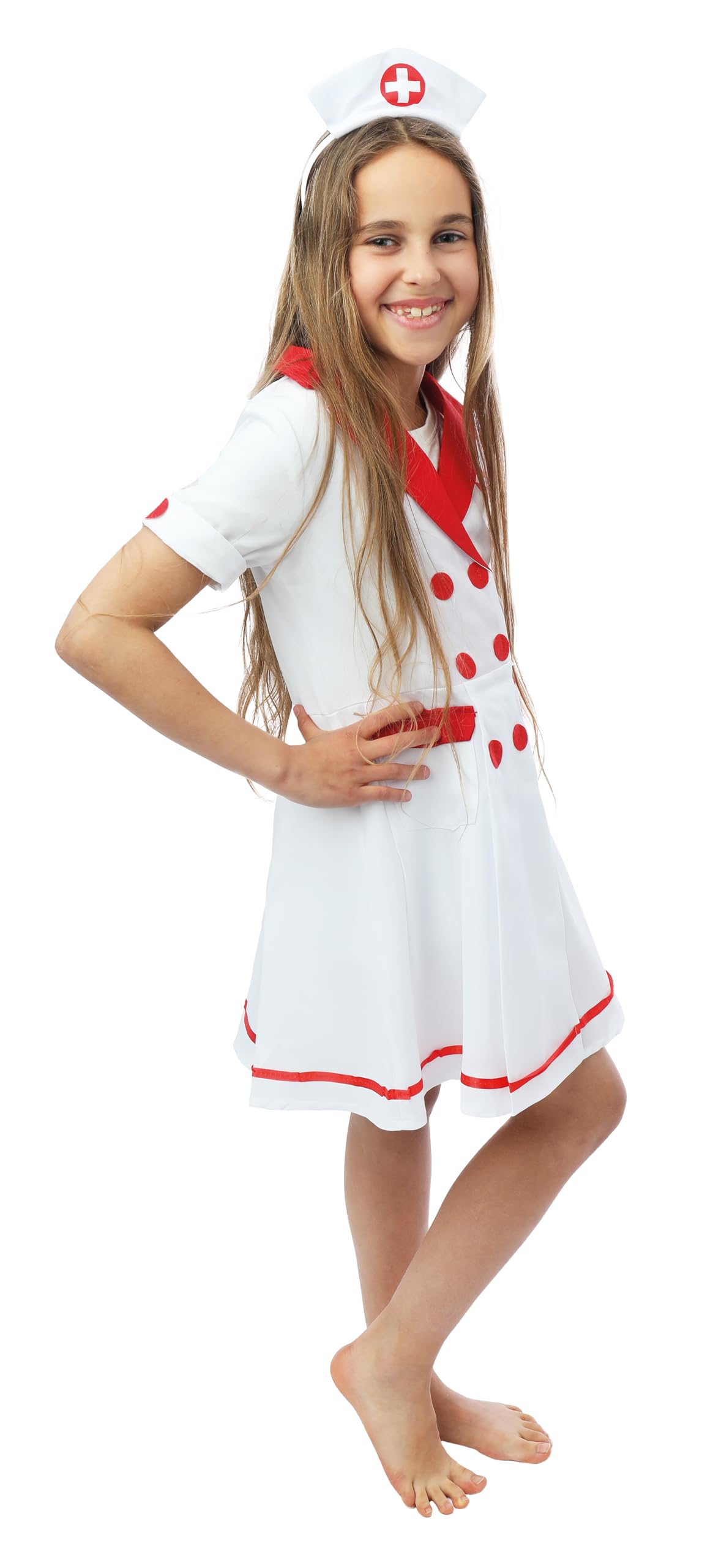 ptit-clown-krankenschwester-kost-m-m-dchen-kleid-haarreif image 2