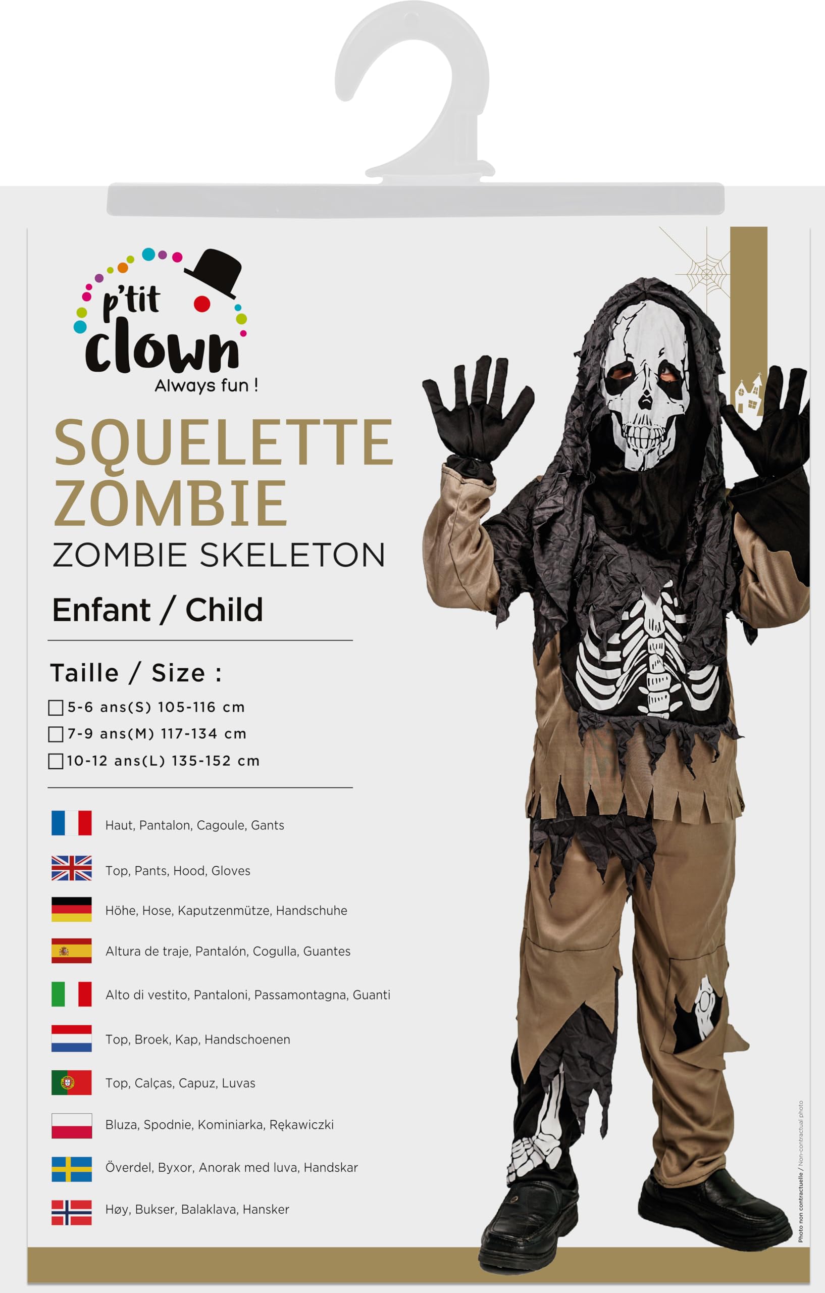 p-tit-clown-skelett-zombie-kinderkost-m-komplett-set-mit-kapuze image 3