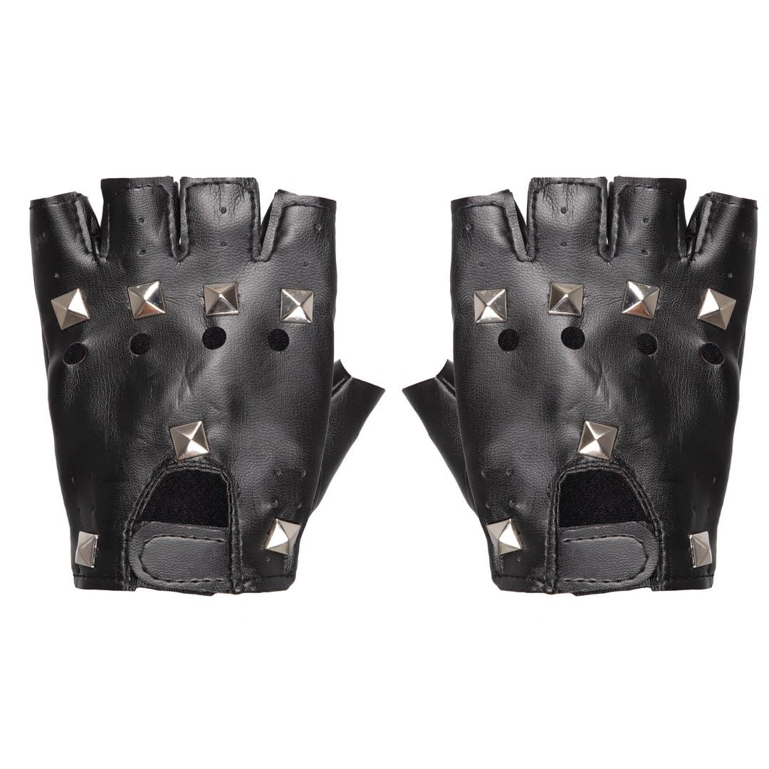 p-tit-clown-18430-punk-handschuhe-fingerlos-schwarz-paar image 1