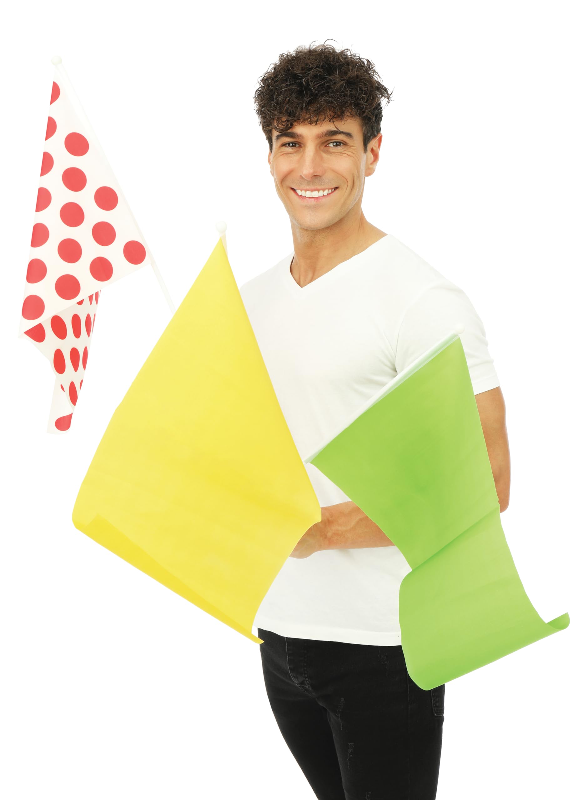 ptit-clown-flaggen-30-x-40-cm-gr-n-gelb-wei-gepunktet-3-st-ck image 2