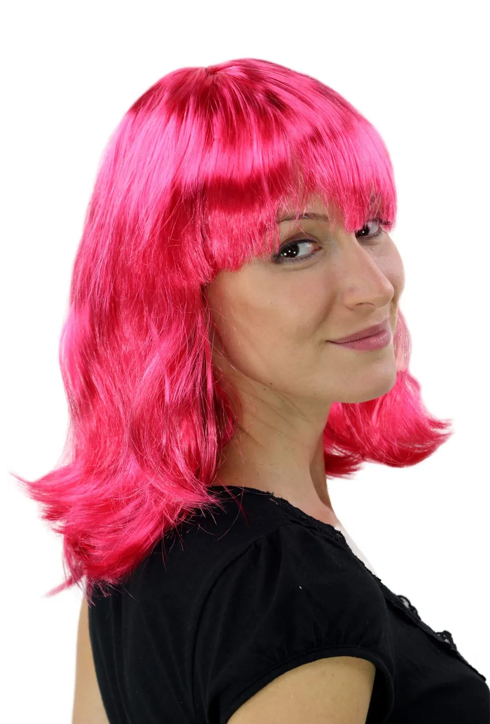 wig-me-up-pw0118-pc41-party-per-cke-schulterlang-pink-disco-karneval image 1