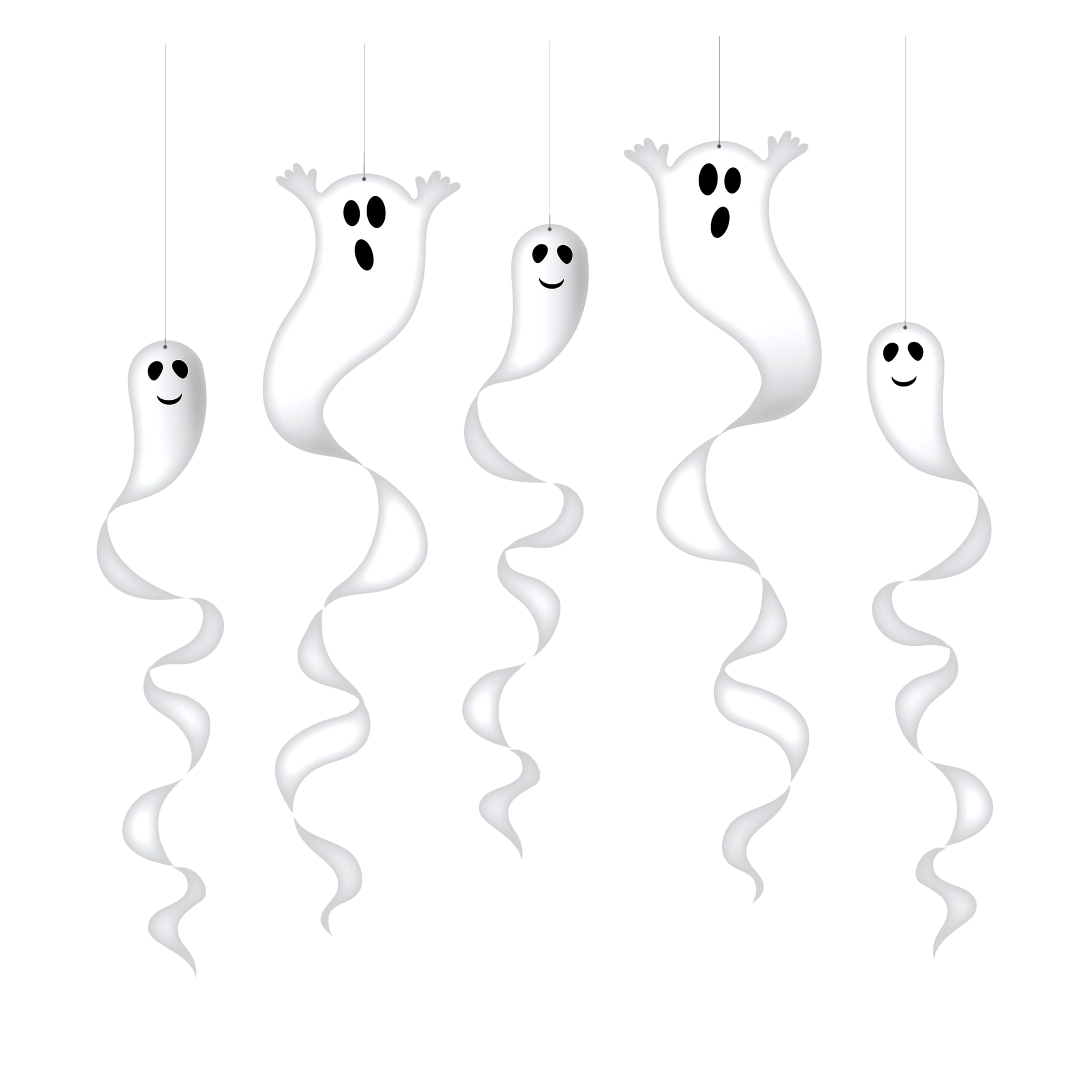ptit-clown-halloween-spiralen-geister-5er-set-zum-aufh-ngen image 1