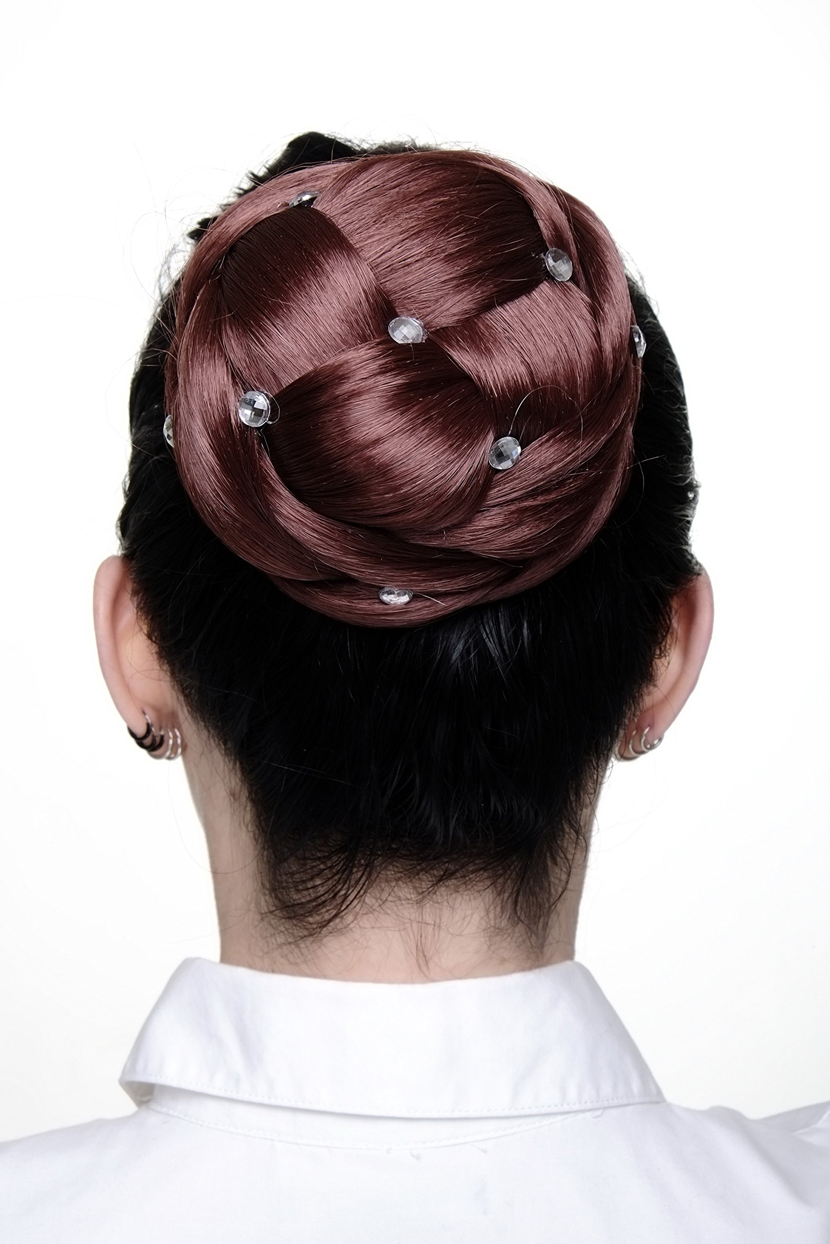 wig-me-up-jl-sz01-35-haarteil-geflochten-dutt-haarknoten-rotbraun-mit-strass image 2
