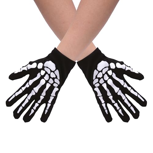 ptit-clown-skelett-handschuhe-kinder-schwarz-wei-halloween-kost-mhandschuhe image 5
