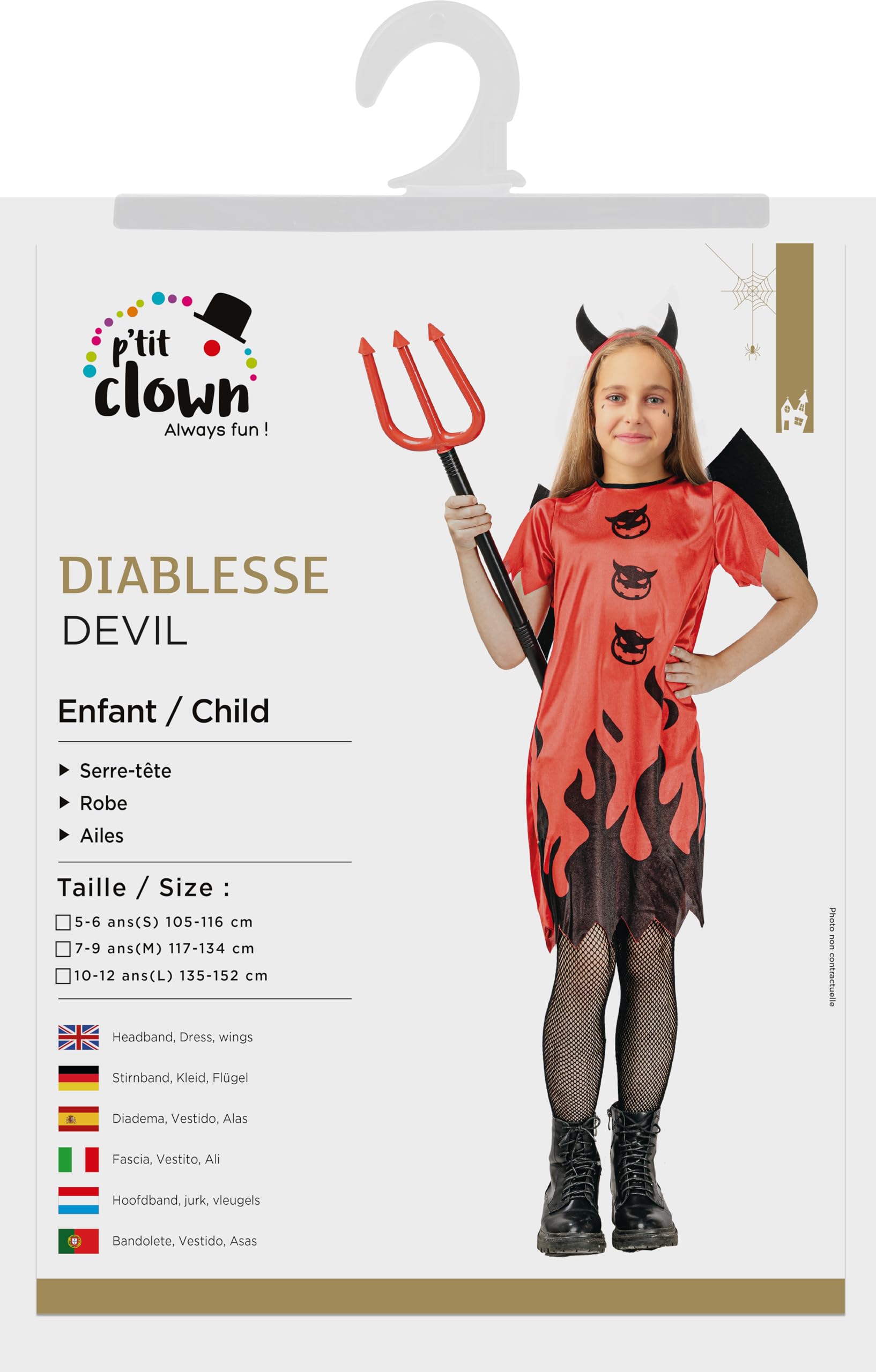 p-tit-clown-teufelin-m-dchenkost-m-rot-schwarz-halloween-kost-m-kinder image 3