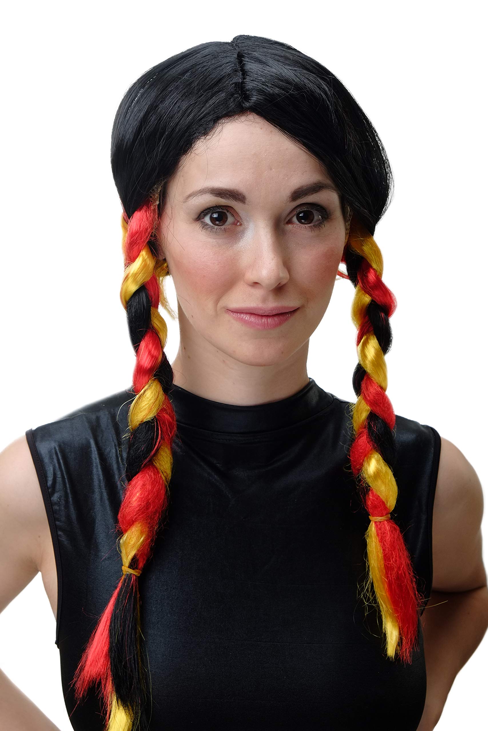 wig-me-up-xr-014-damen-fanper-cke-deutschland-z-pfe-schwarz-rot-gold-55-cm image 1