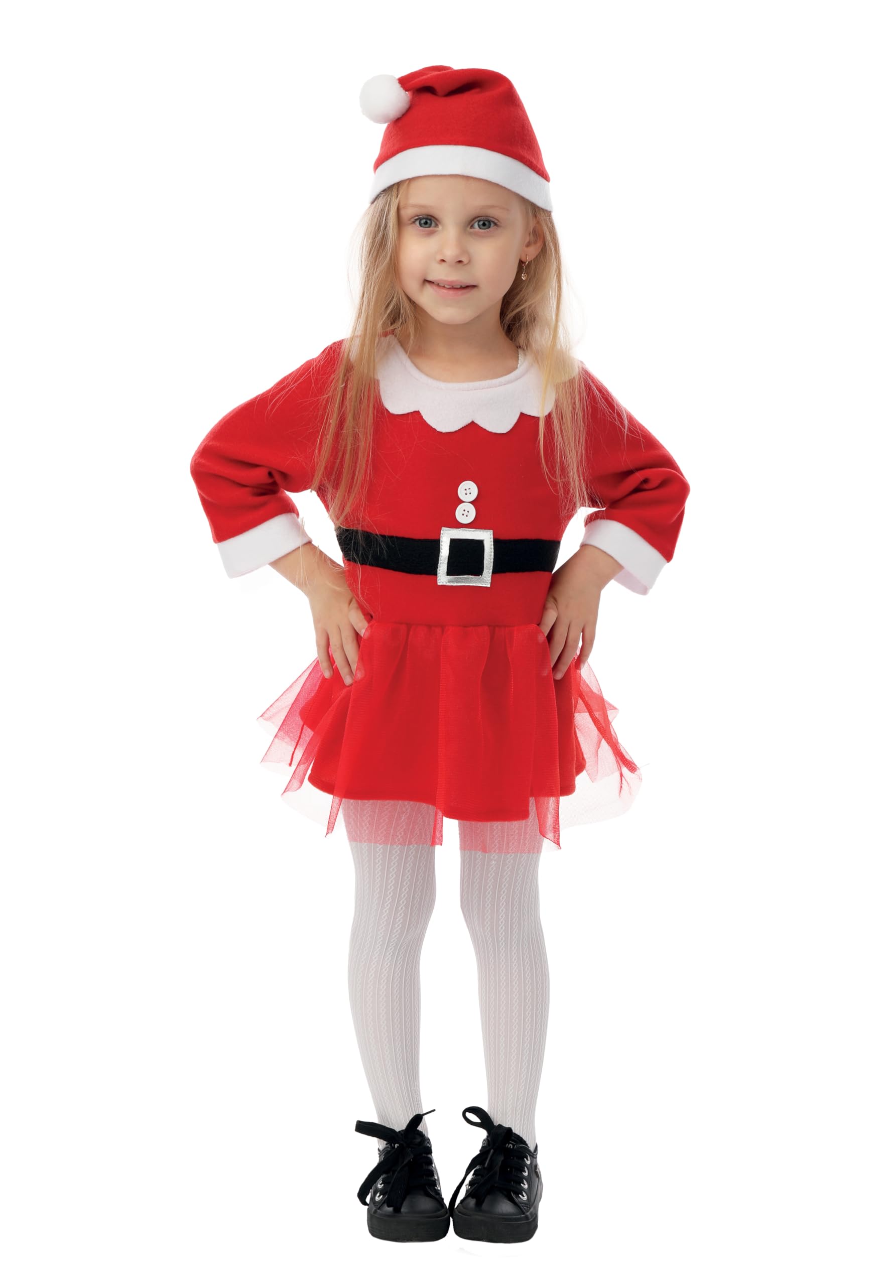 ptit-clown-miss-santa-tutu-kleid-rot-mit-m-tze-f-r-m-dchen image 1