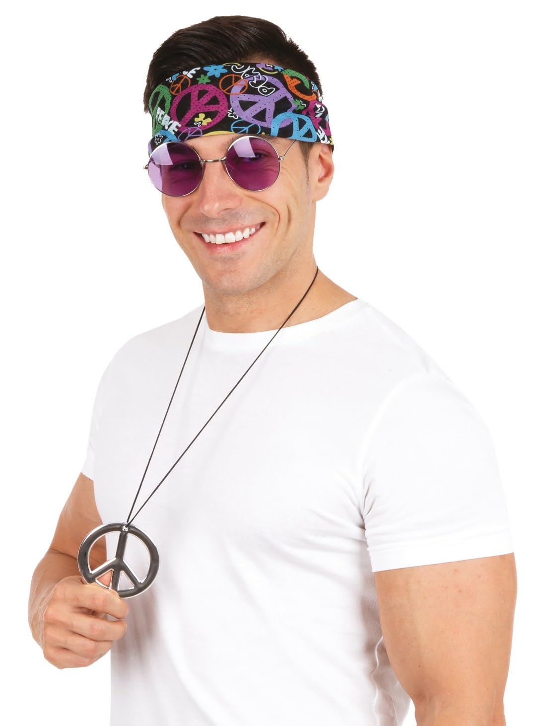 p-tit-clown-22697-hippie-zubeh-r-set-erwachsene-mehrfarbig image 2