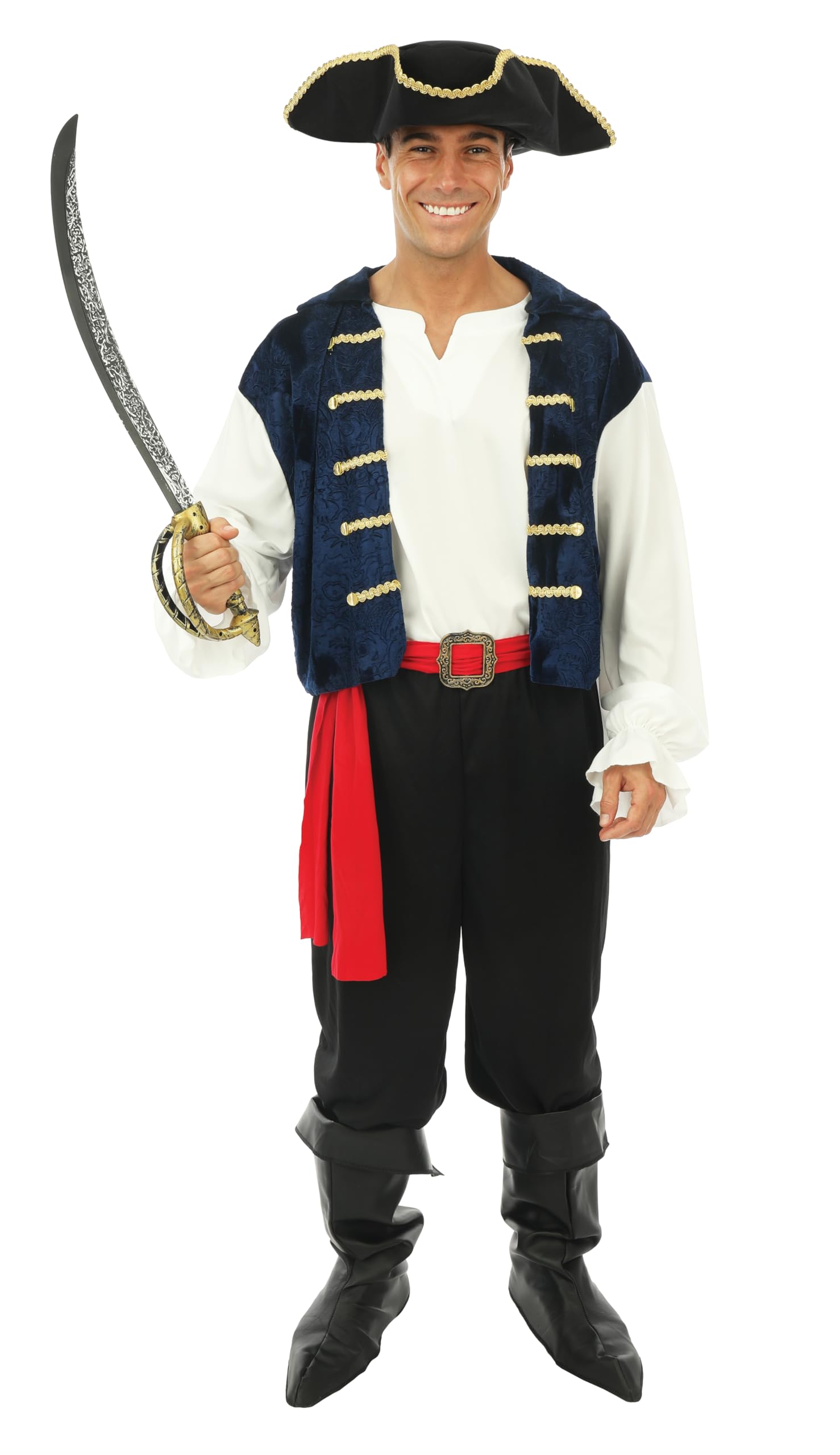 ptit-clown-piratenkost-m-f-r-erwachsene-blau-f-r-karneval-und-halloween image 1