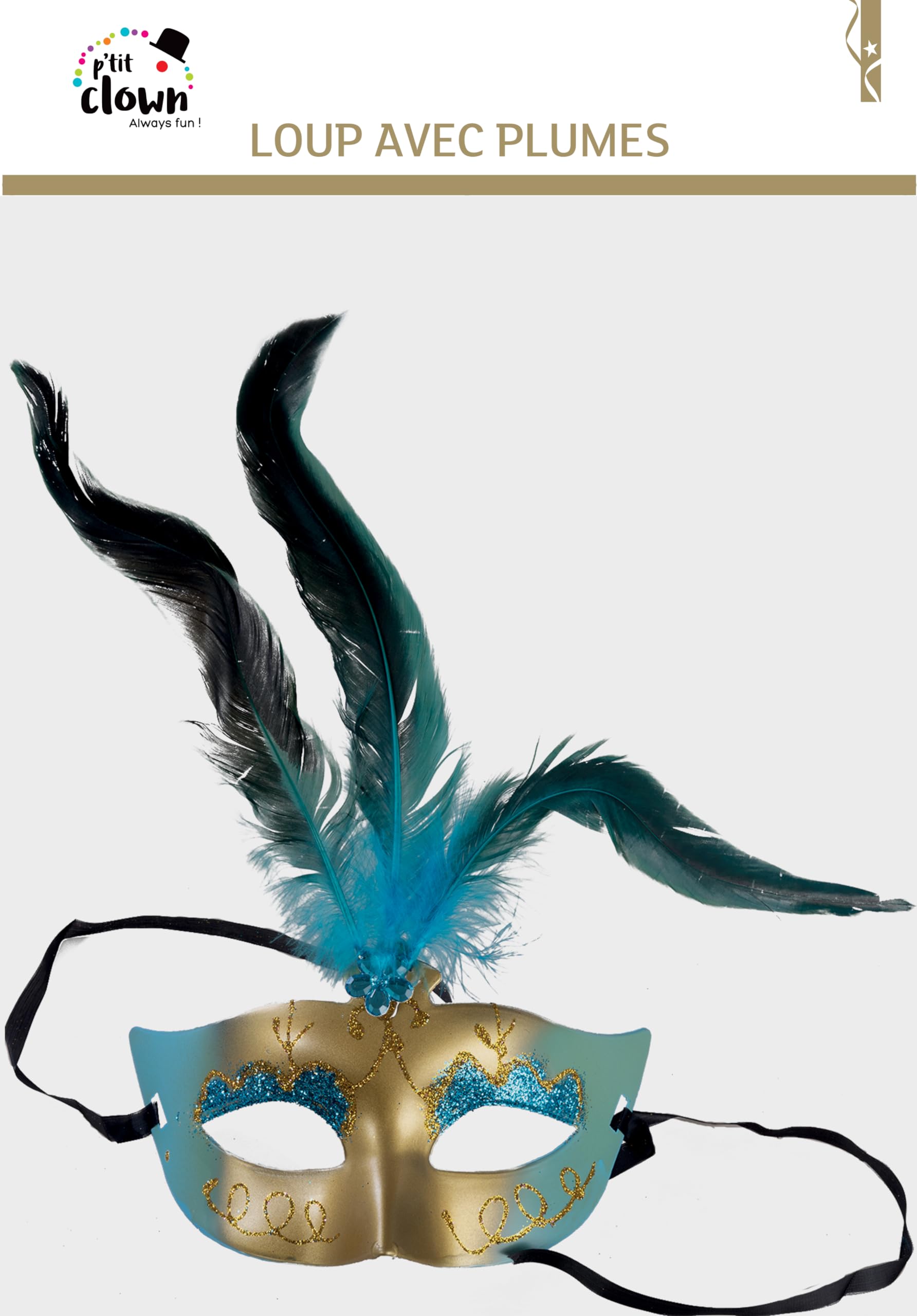 ptit-clown-feder-augenmaske-erwachsene-loup-plumes-farbe-zuf-llig image 3