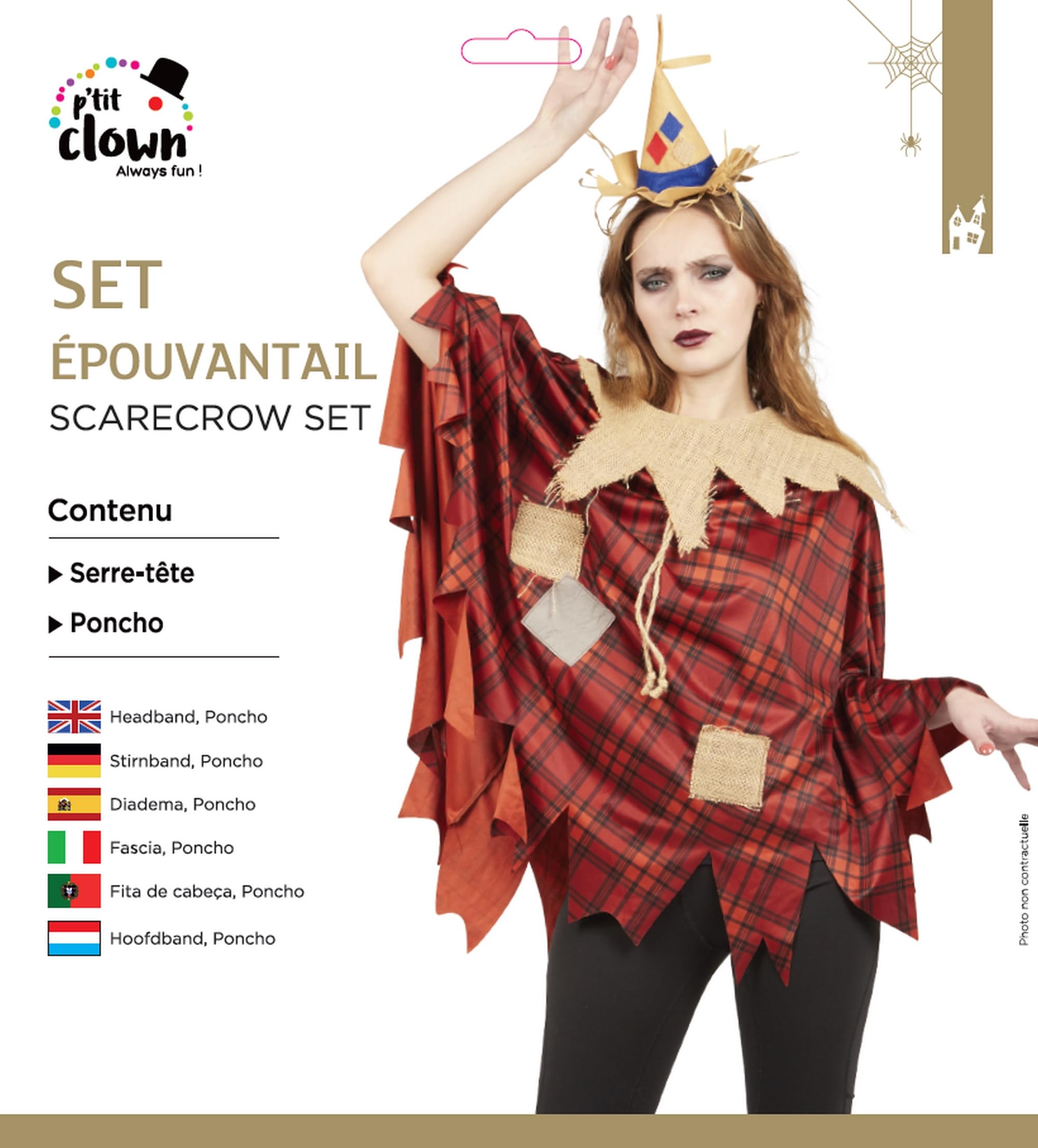 ptit-clown-kost-mset-erwachsene-fledermaus-geist-skelett-vogelscheuche image 4