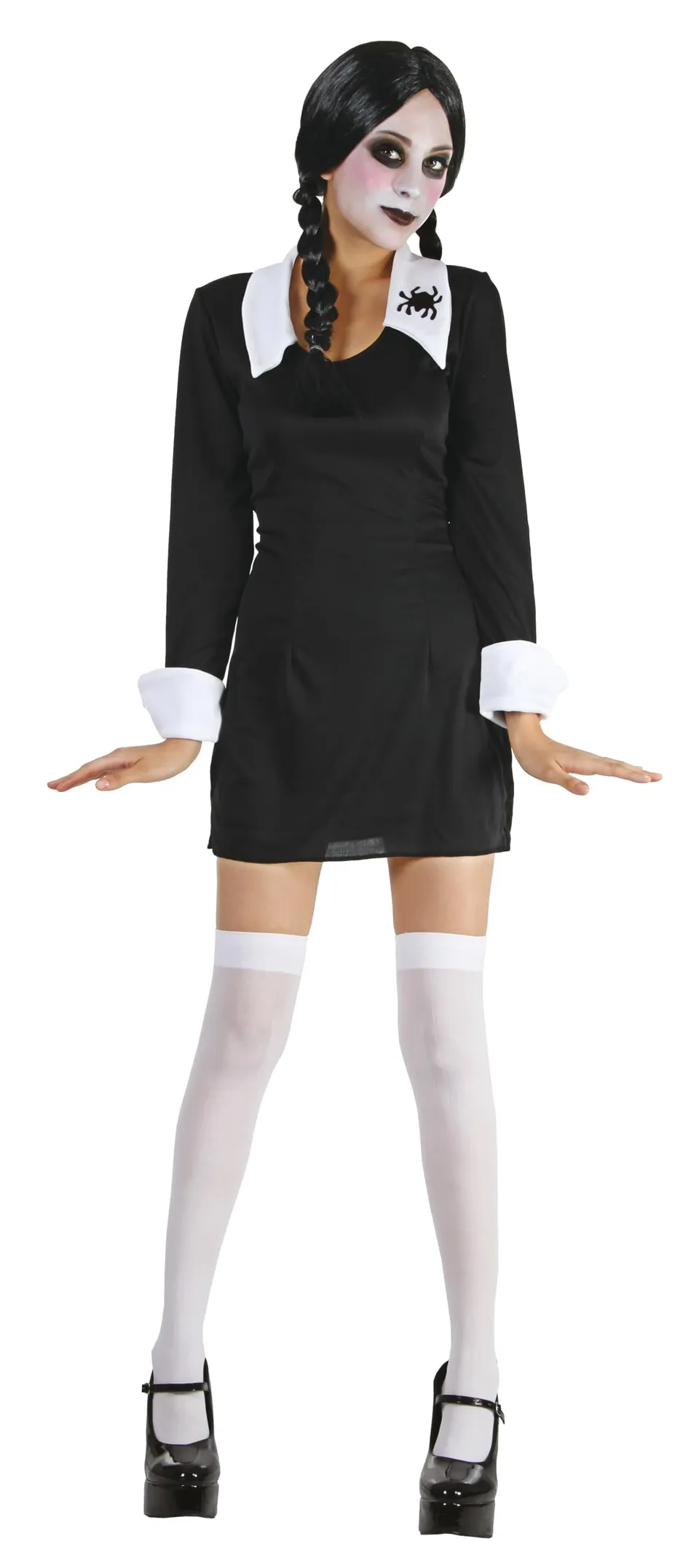 p-tit-clown-mittwoch-schulm-dchen-kost-m-damen-s-m-mit-kleid-und-str-mpfen image 1