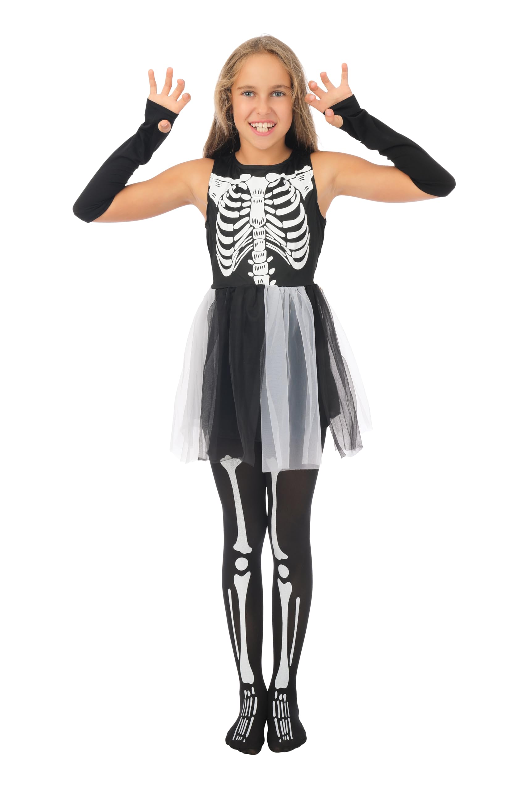 p-tit-clown-skelettkost-m-f-r-m-dchen-halloween-kinderkost-m image 1