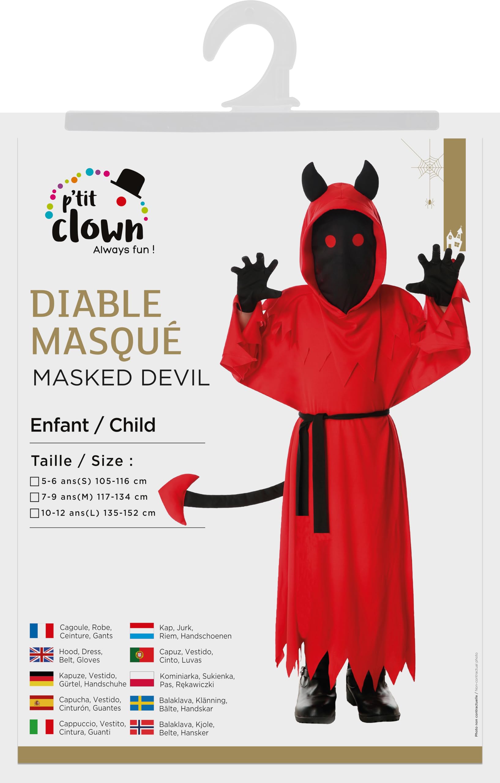 p-tit-clown-teufelskost-m-maskiert-rot-kinder-verkleidung image 3
