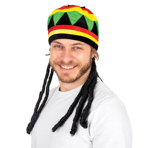 ptit-clown-rasta-barett-velours-mit-dreadlocks-mehrfarbig-erwachsene image 8