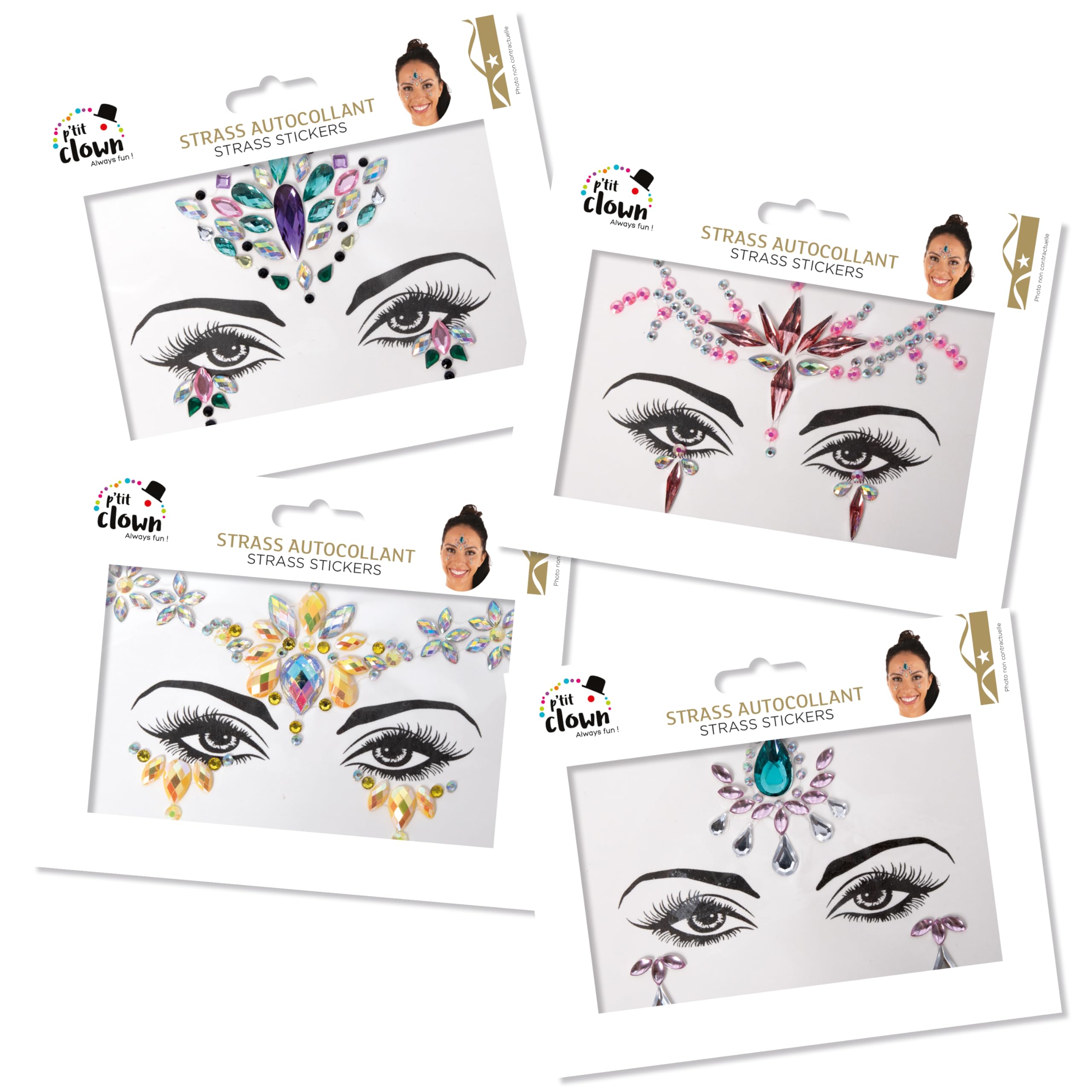 p-tit-clown-strass-sticker-f-r-gesicht-modell-iv-selbstklebend image 4