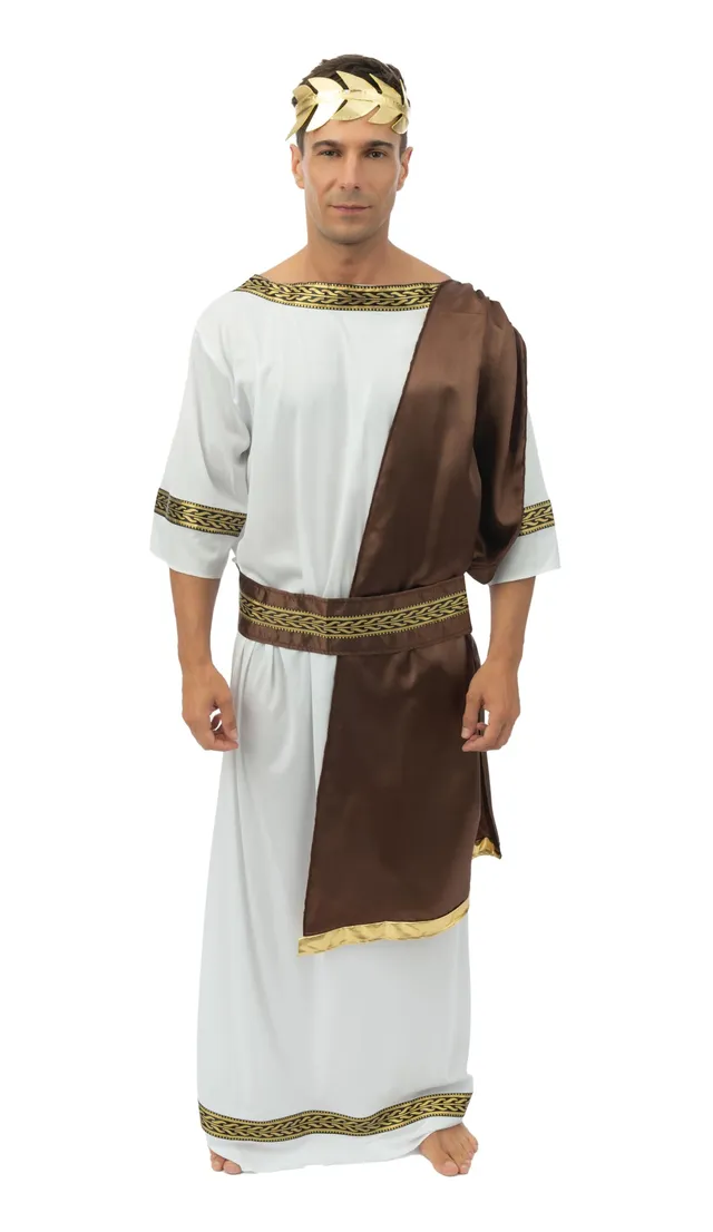 ptit-clown-99667-premium-grieche-kost-m-set-toga-g-rtel-krone-erwachsene image 1