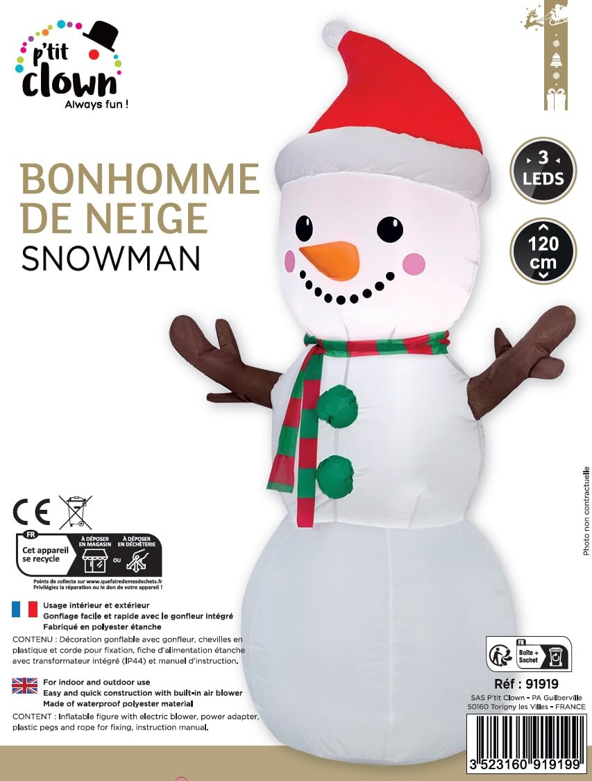 p-tit-clown-aufblasbarer-schneemann-beleuchtet-120-cm-wei-mit-m-tze-und-schal image 2