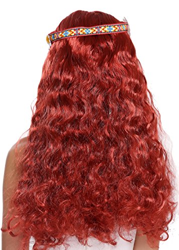 wig-me-up-91298-za350-hippie-per-cke-rot-wellig-60-cm-mit-stirnband image 8