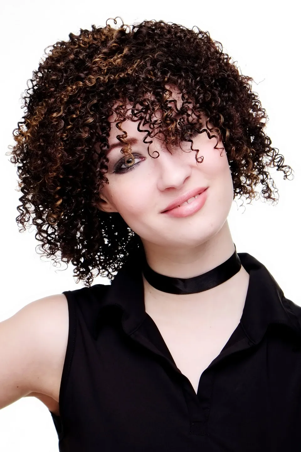 wig-me-up-22913-2t33-27-afro-per-cke-braun-kraus-35-cm image 1