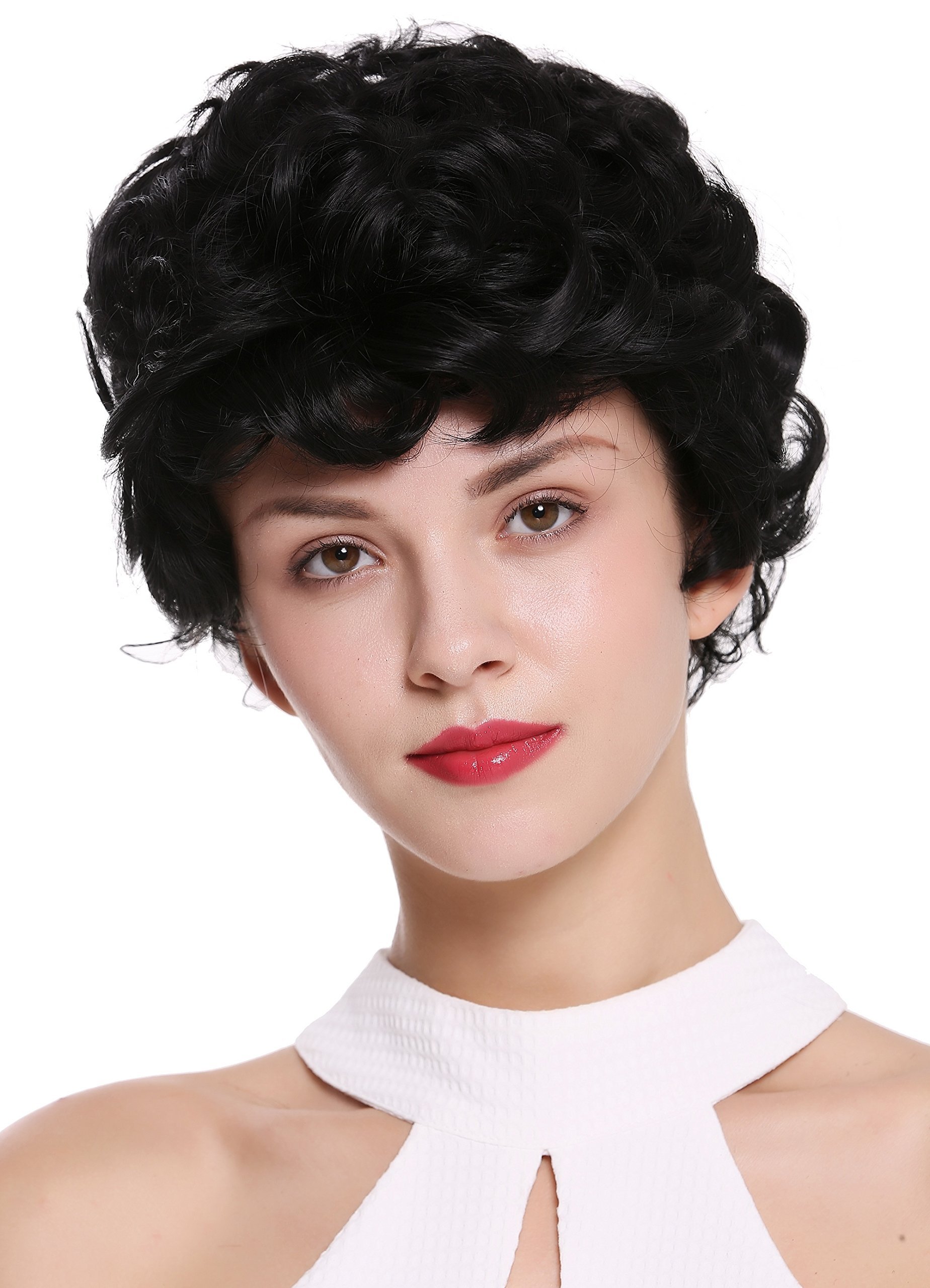 wig-me-up-damenper-cke-dw-2740-1-kurz-locken-schwarz-25-cm image 1