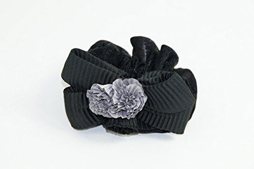wig-me-up-z028-haarband-scrunchie-haarrosette-schwarz-mit-grauer-rose image 4