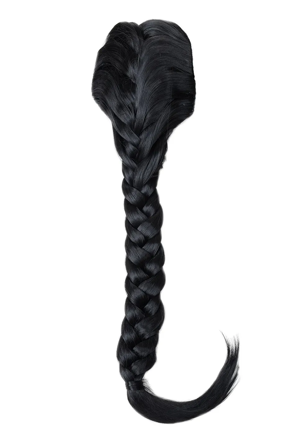 wig-me-up-nc006-1b-haarteil-zopf-pferdeschwanz-geflochten-65-cm-schwarz image 1