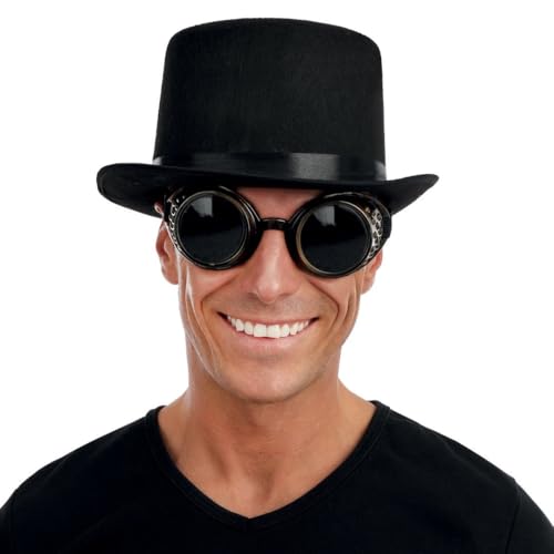 ptit-clown-steampunk-zylinder-schwarz-mit-schwei-erbrille image 8