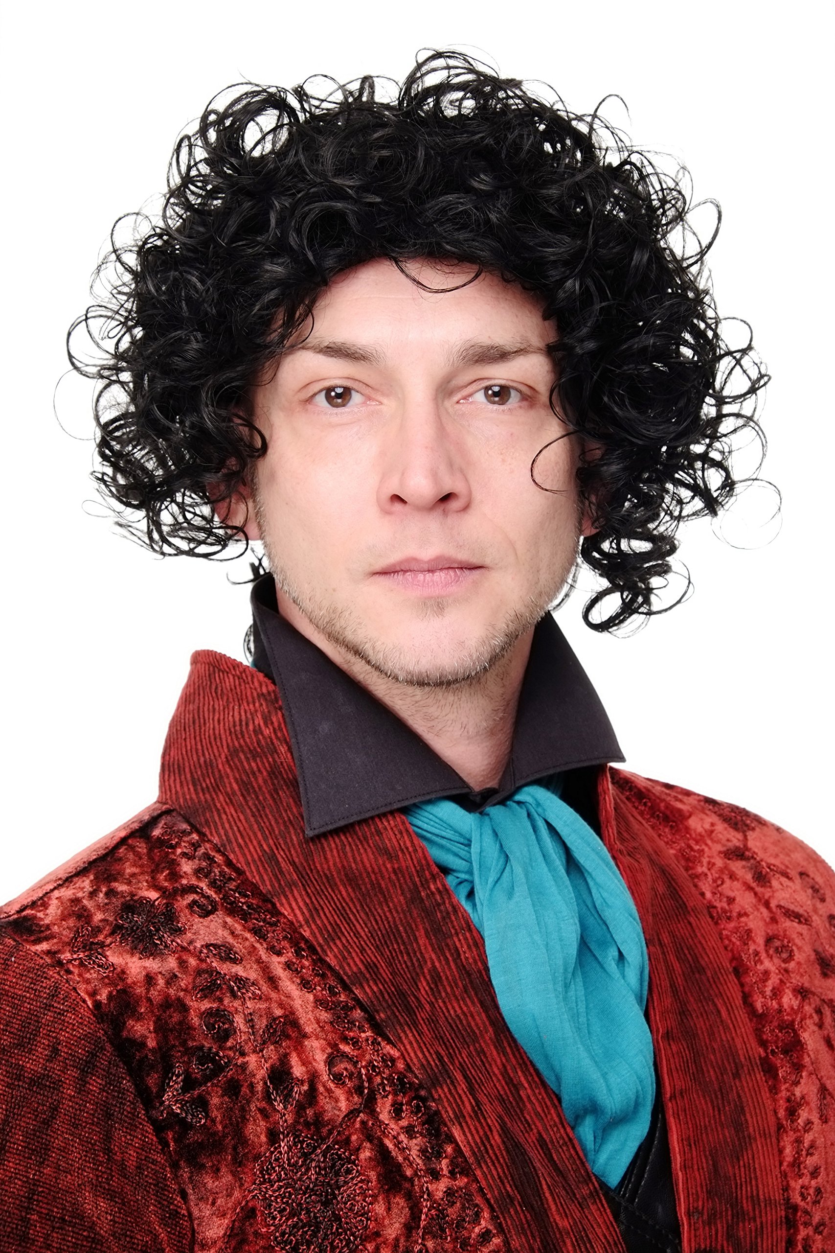 wig-me-up-mj-4-1b-per-cke-schwarz-wild-gelockt-mit-zopf-barock-35-cm image 5