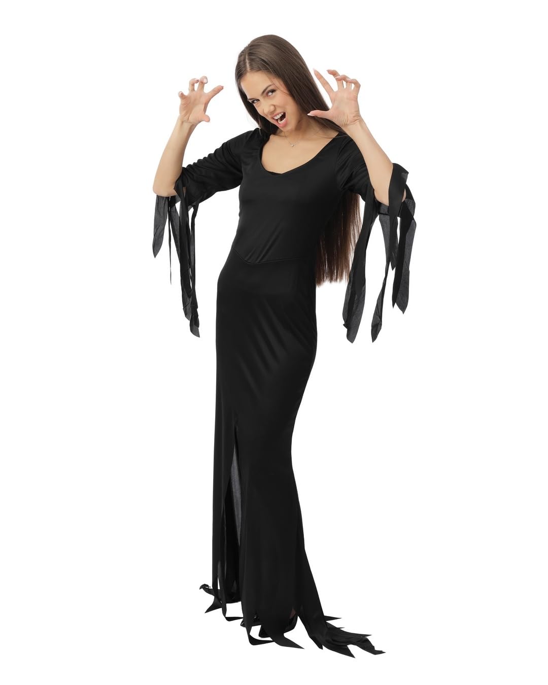 ptit-clown-gothic-hexe-kost-m-damen-lang-schwarz image 2