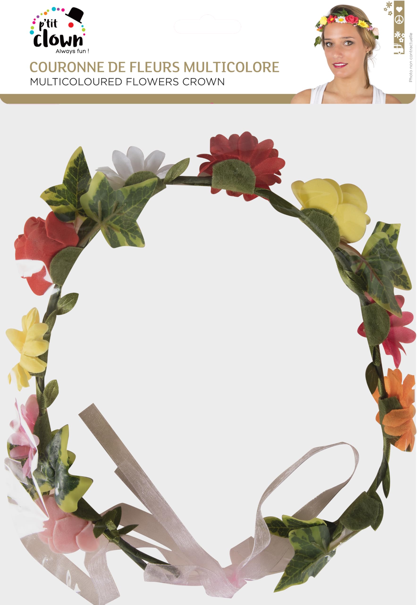 ptitclown-blumenkranz-mehrfarbig-haarkranz-accessoire image 2
