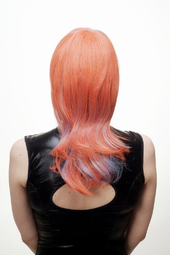 wig-me-up-h9001-t23-3-t4020-per-cke-schulterlang-rot-mit-cyan-str-hnen-50-cm image 6