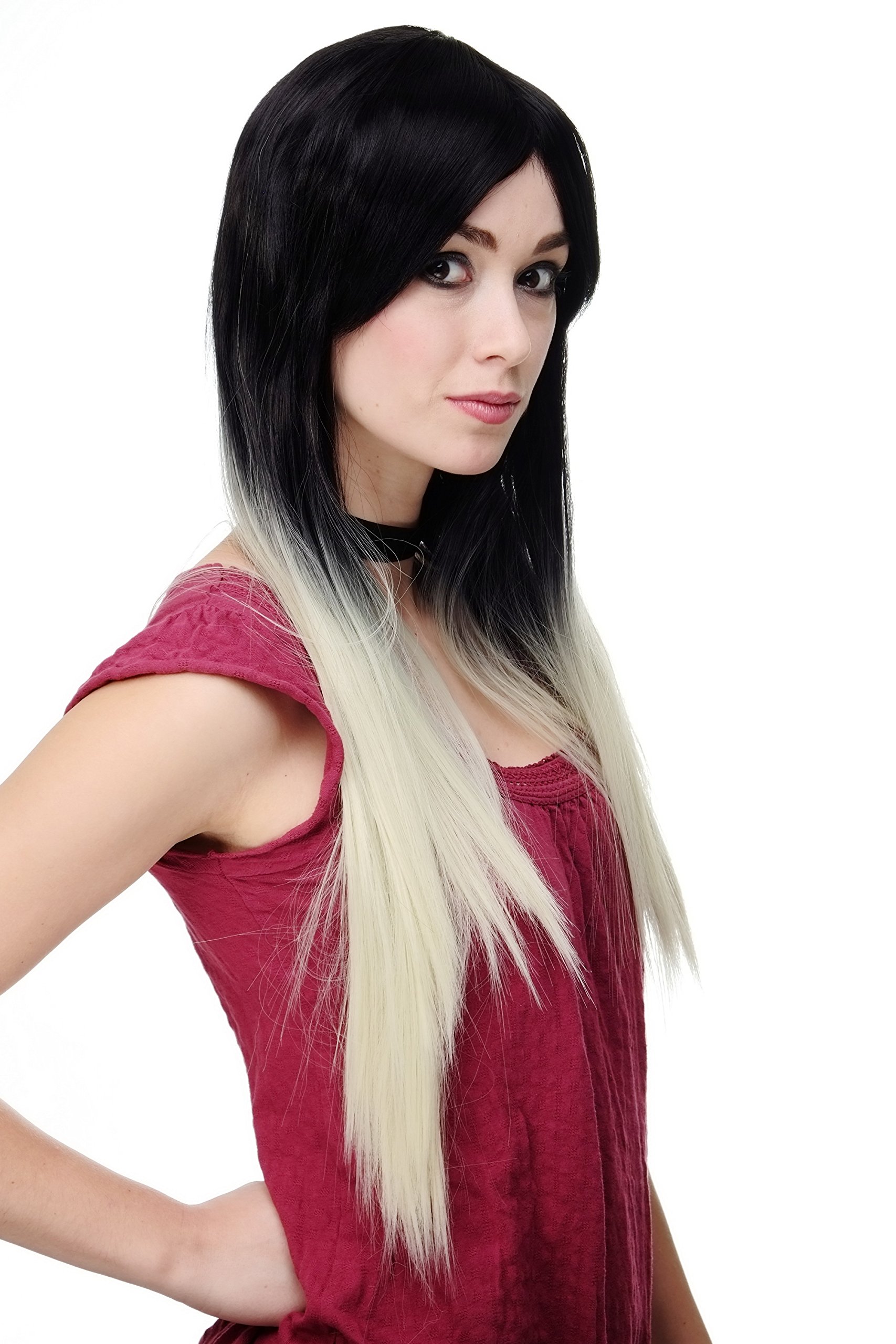 wig-me-up-damenper-cke-ombre-schwarz-platinblond-lang-glatt-80-cm-h9701-2f613 image 2
