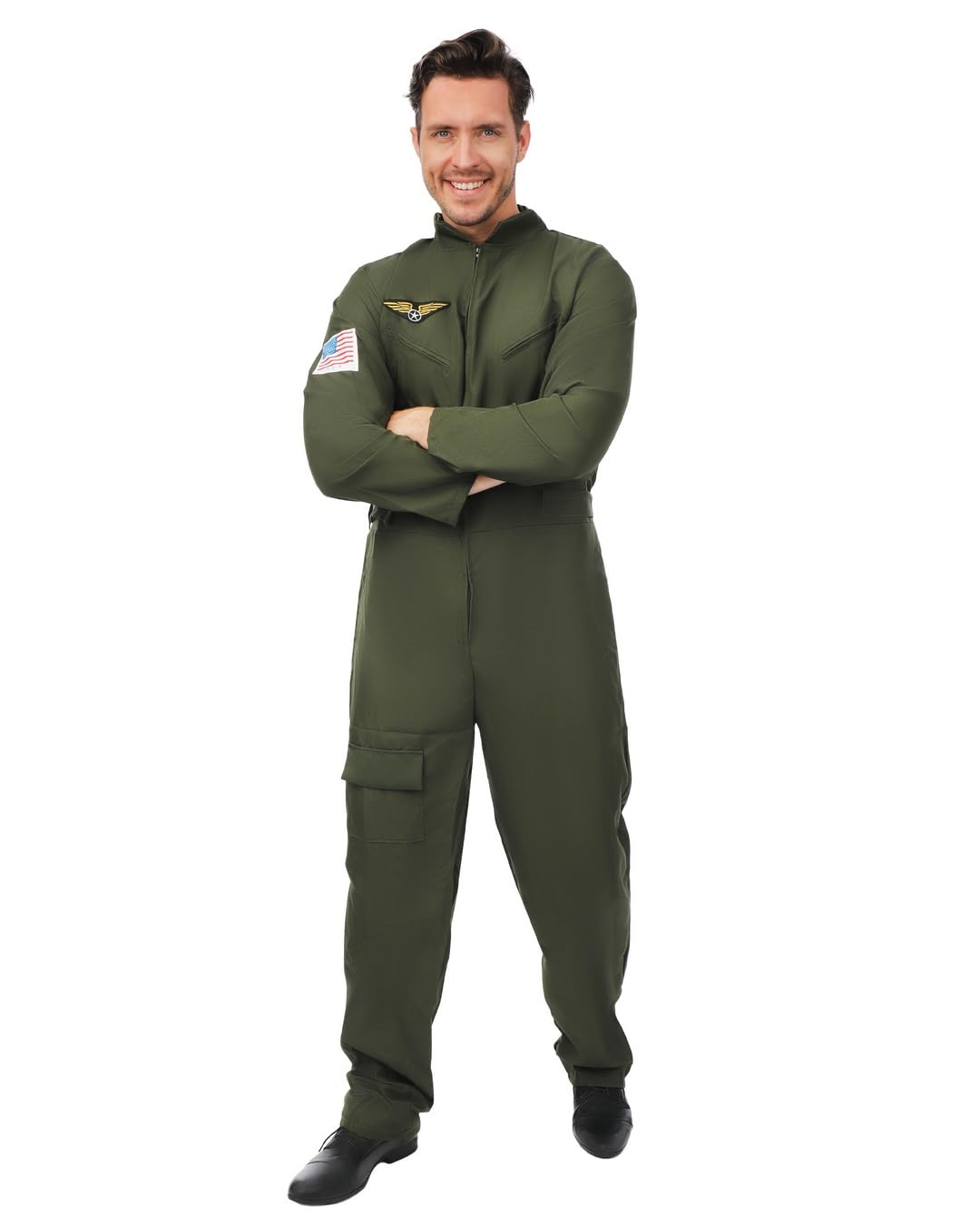 ptit-clown-jagdpilot-kost-m-air-pilot-suit-overall-khaki-gr-n-herren image 2