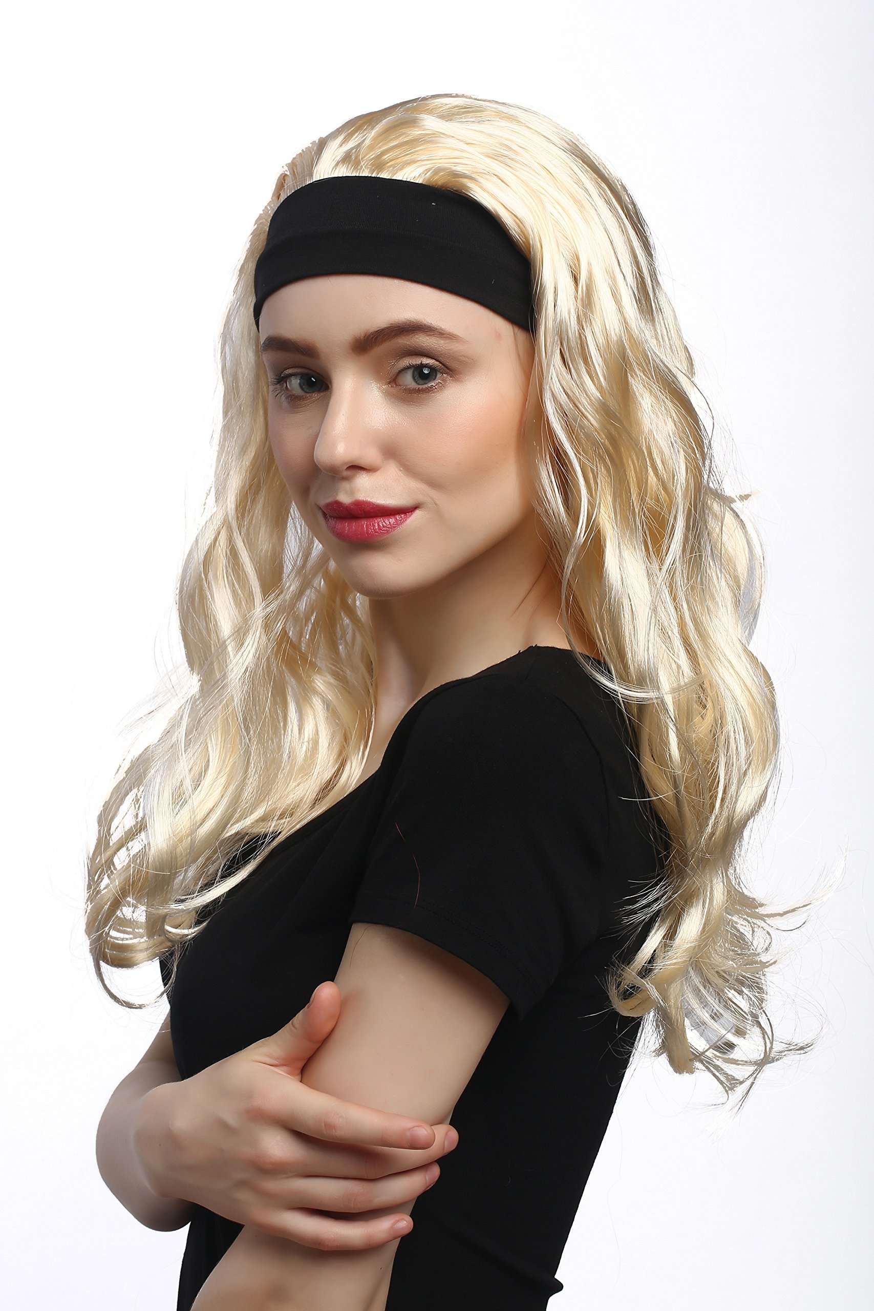 wig-me-up-a72349-p88-damenper-cke-lang-glatt-hellblond-mit-haarband-55-cm-80er image 2