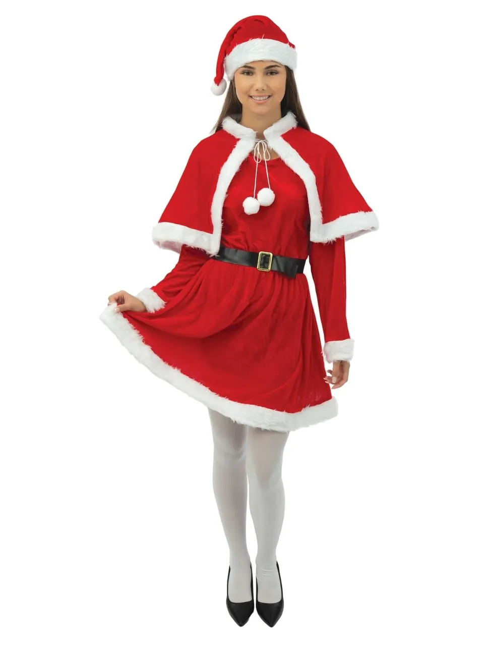 ptit-clown-miss-santa-weihnachtsmannkost-m-damen-kleid-s-m-rot image 1