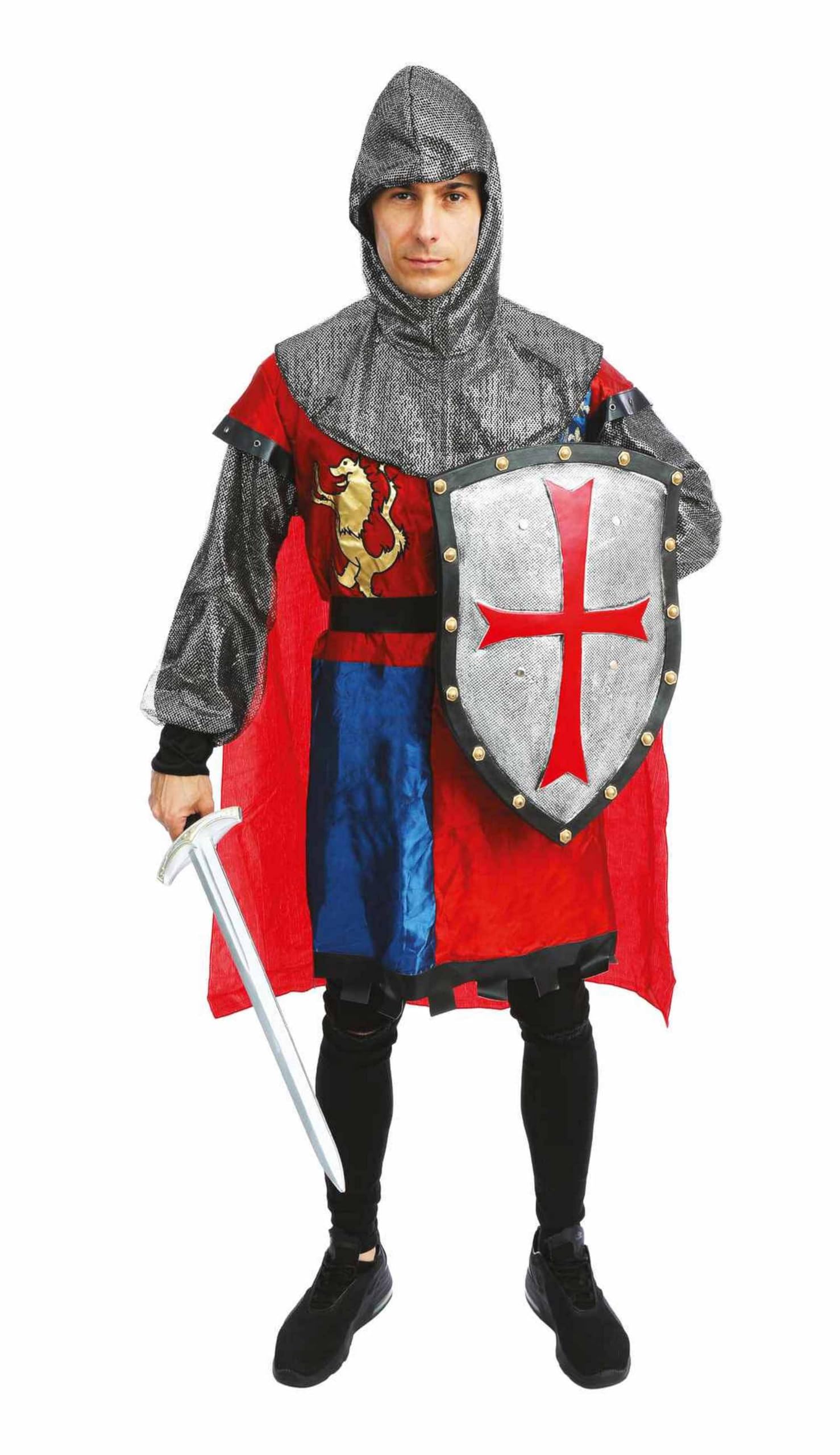 p-tit-clown-ritterkost-m-herren-mittelalter-rot-blau-polyester image 4