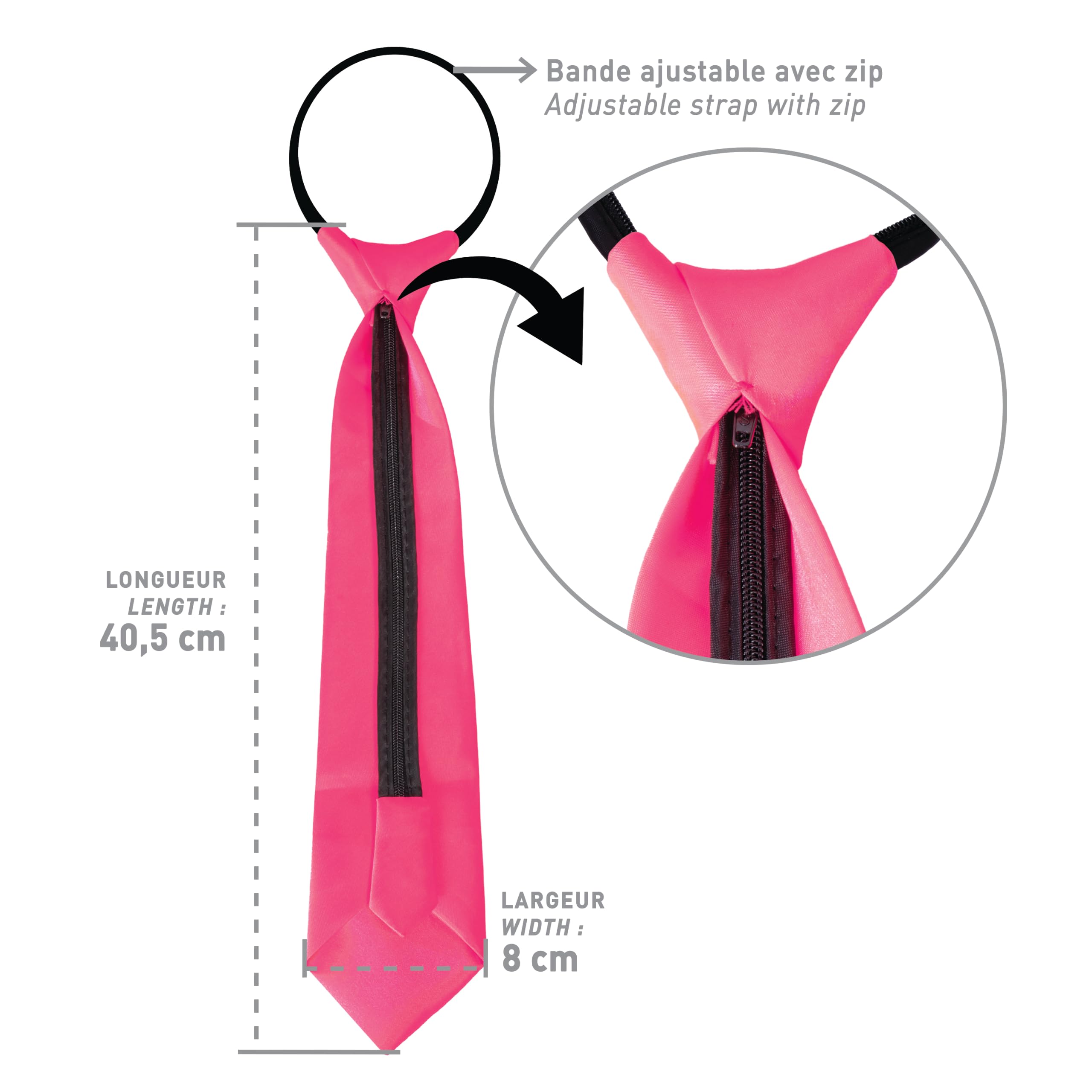 p-tit-clown-krawatte-neonrosa-mit-gummizug-erwachsene-unisex-karneval image 4