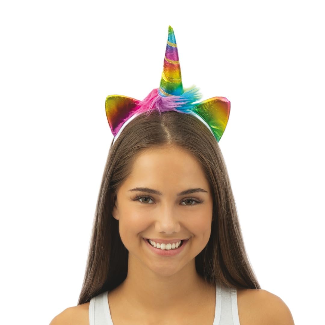 ptit-clown-einhorn-haarreif-wei-mit-regenbogenschleier image 6