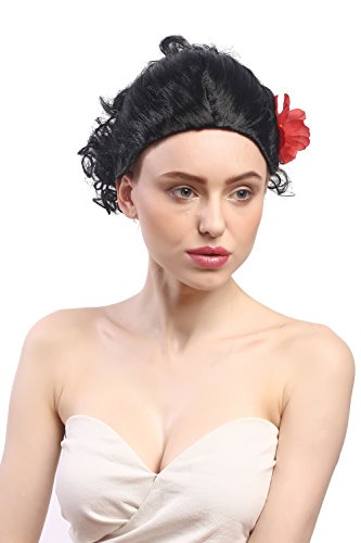 wig-me-up-per-cke-9332-za103-damen-kurz-schwarz-mit-rose-senorita-carmen image 6